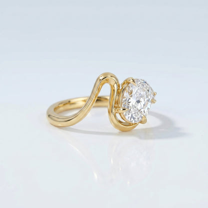 Marquise Swirl Solitaire Engagement Ring – 1 CT Lab Grown Diamond