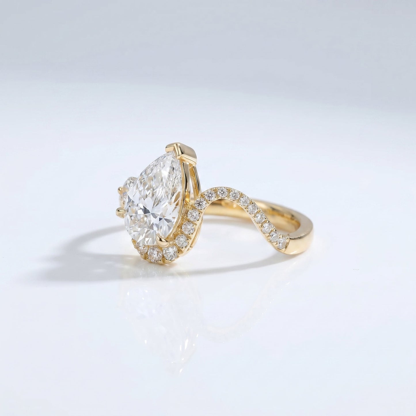 Marquise Swirl Solitaire Engagement Ring – 1 CT Lab Grown Diamond