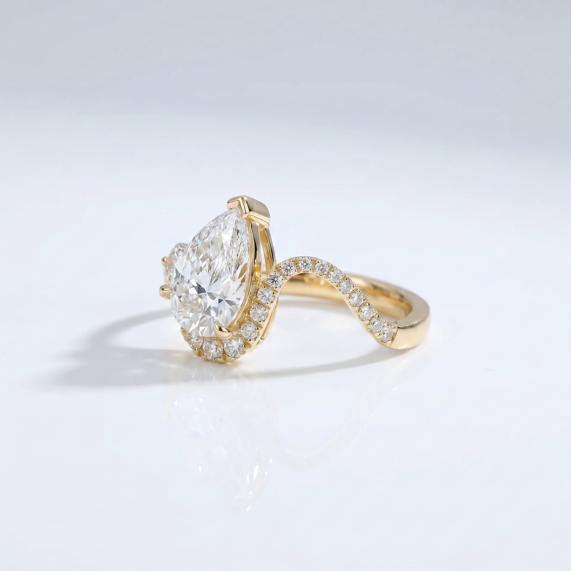 Marquise Swirl Solitaire Engagement Ring – 1 CT Lab Grown Diamond