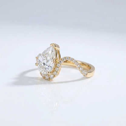Marquise Swirl Solitaire Engagement Ring – 1 CT Lab Grown Diamond