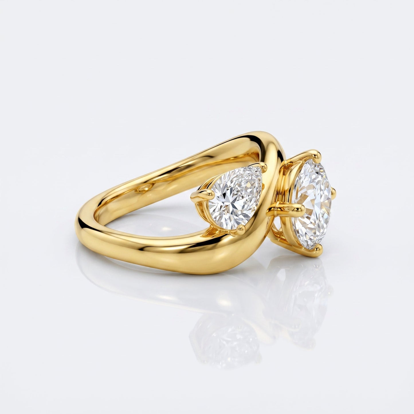 Marquise Swirl Solitaire Engagement Ring – 1 CT Lab Grown Diamond