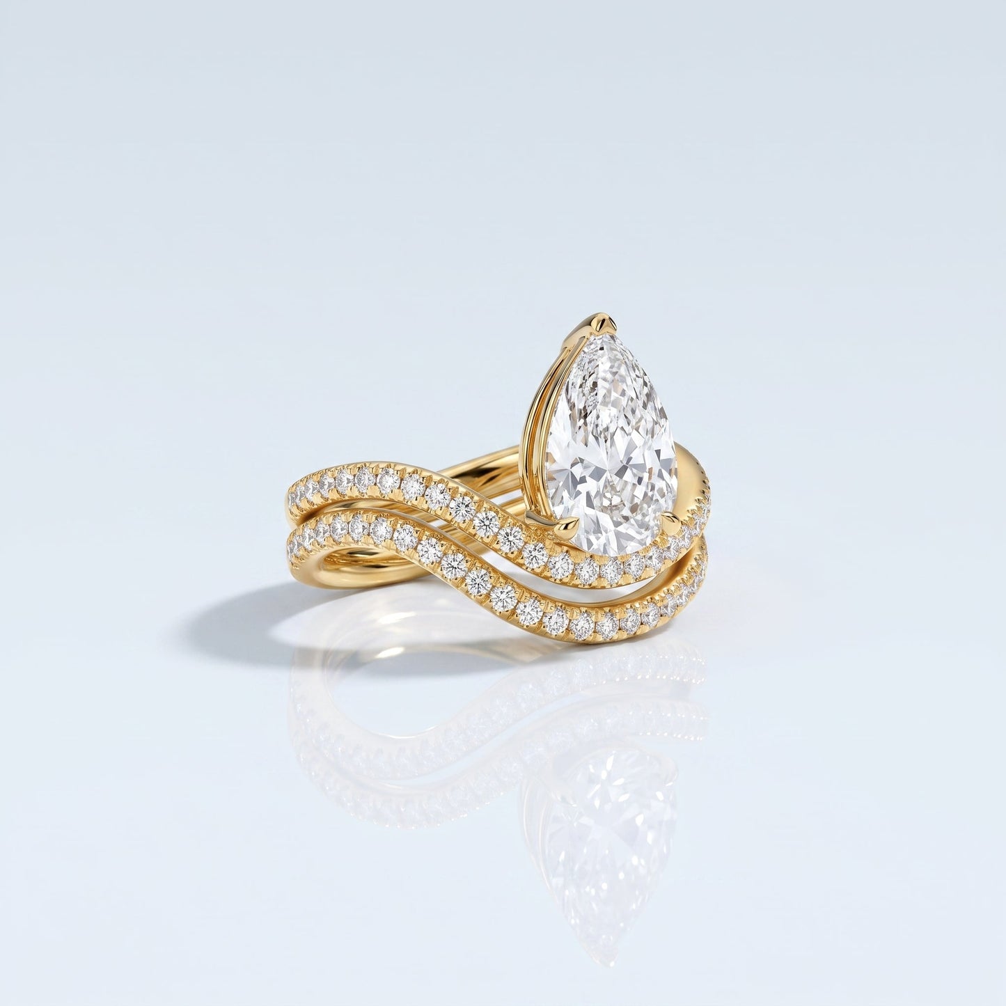 Marquise Swirl Solitaire Engagement Ring – 1 CT Lab Grown Diamond
