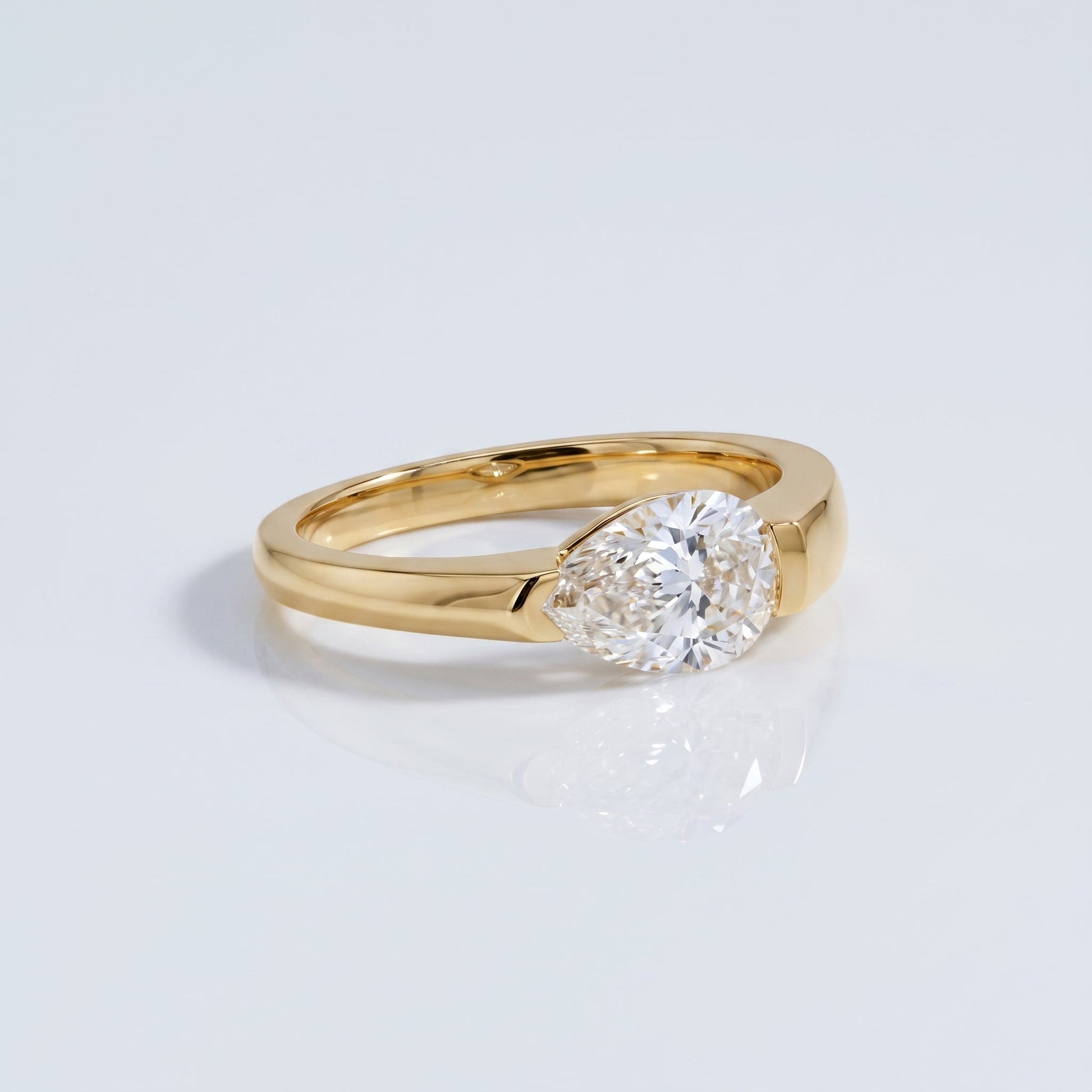 Marquise Swirl Solitaire Engagement Ring – 1 CT Lab Grown Diamond