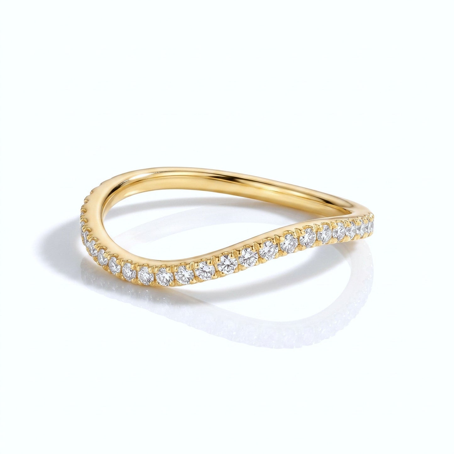 0.2 TCW Round Diamond Half Eternity DEF/VVS Lab Grown Wedding Band