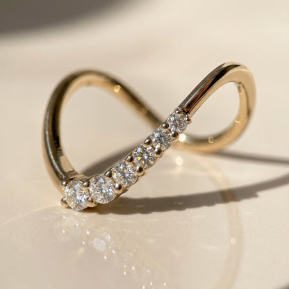 0.13 TCW Round Twisted DEF/VVS Lab Grown Diamond Wedding Band