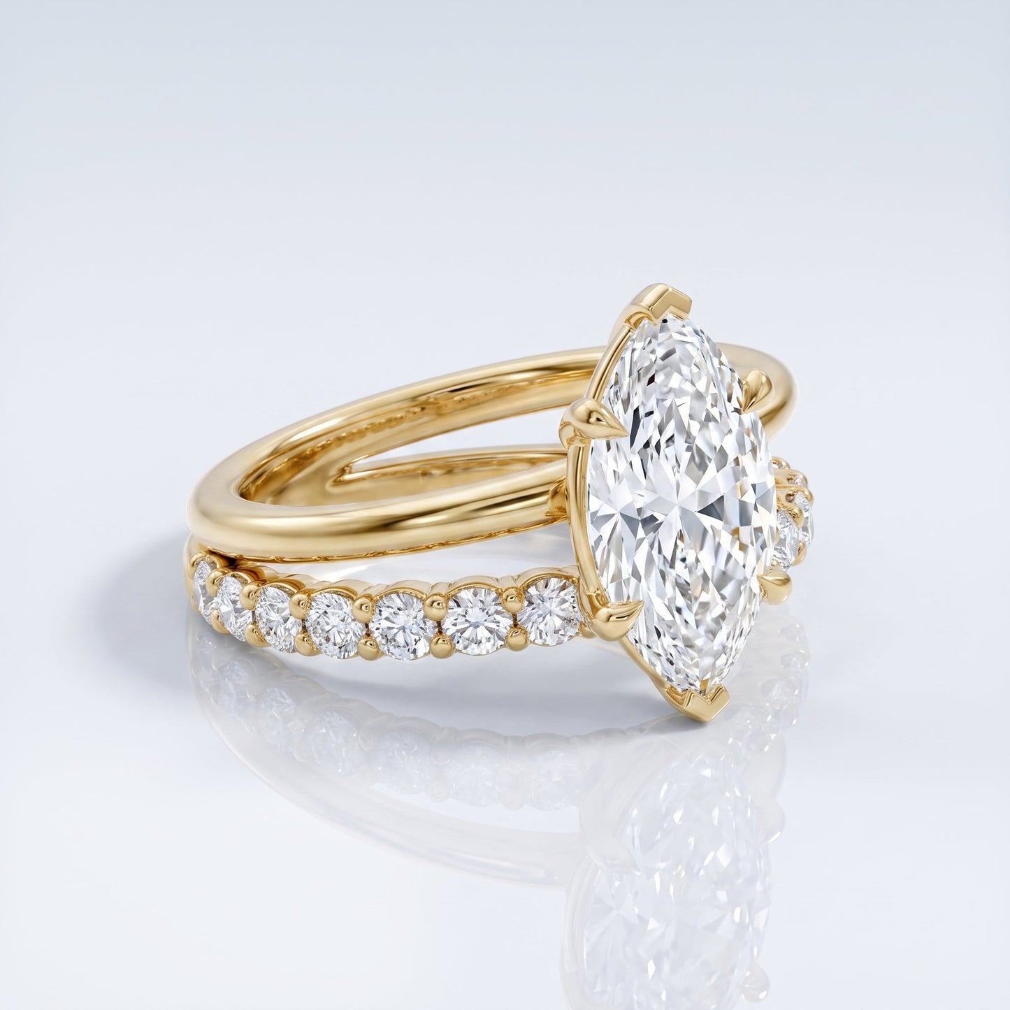 Marquise Swirl Solitaire Engagement Ring – 1 CT Lab Grown Diamond