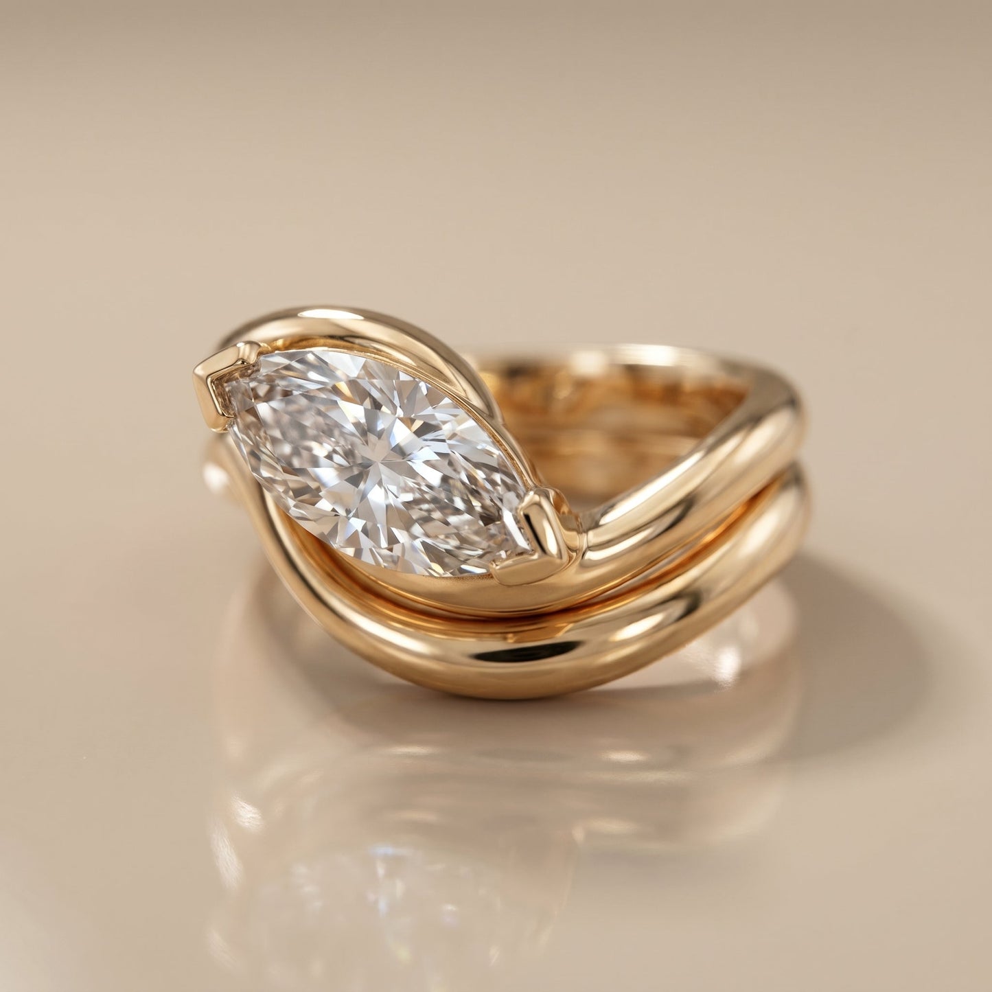 1.0 CT Round Solitaire Moissanite Diamond Bridal Ring Set