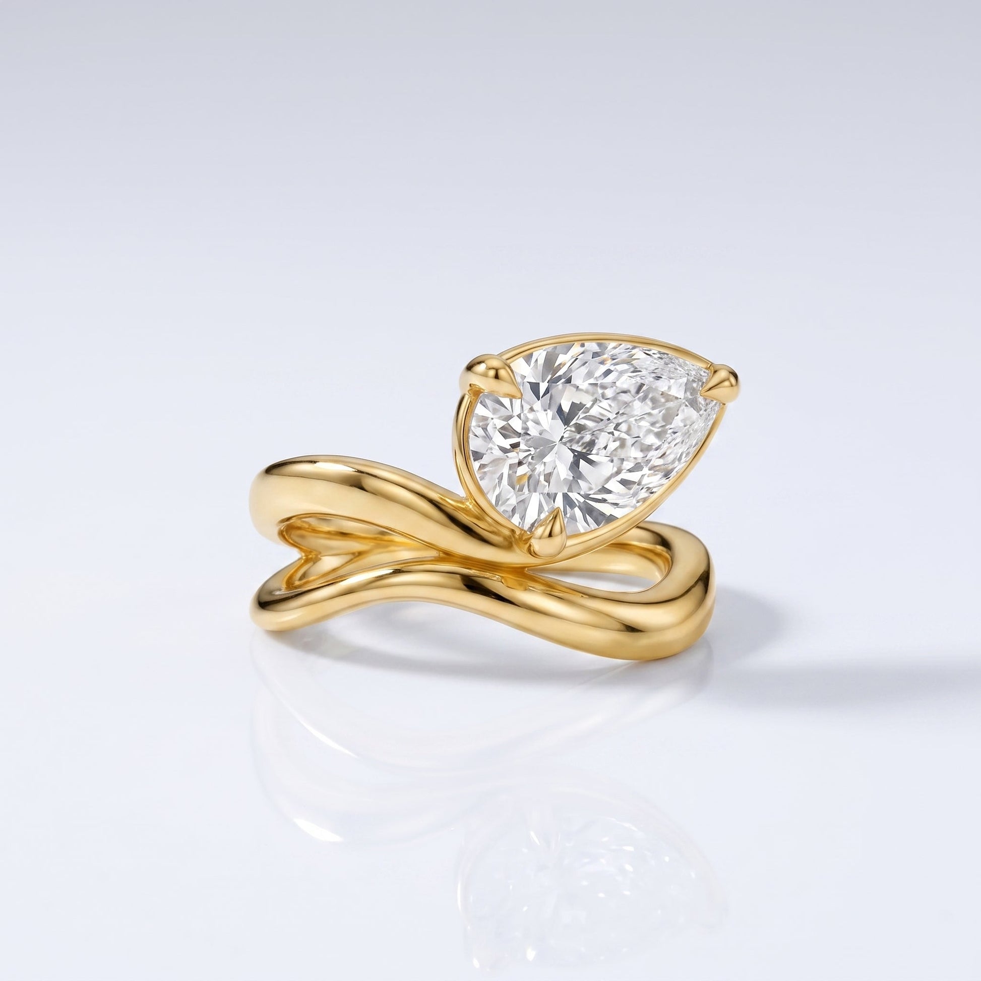 Marquise Swirl Solitaire Engagement Ring – 1 CT Lab Grown Diamond