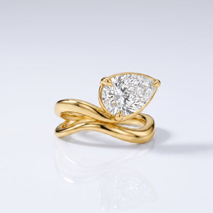 Marquise Swirl Solitaire Engagement Ring – 1 CT Lab Grown Diamond