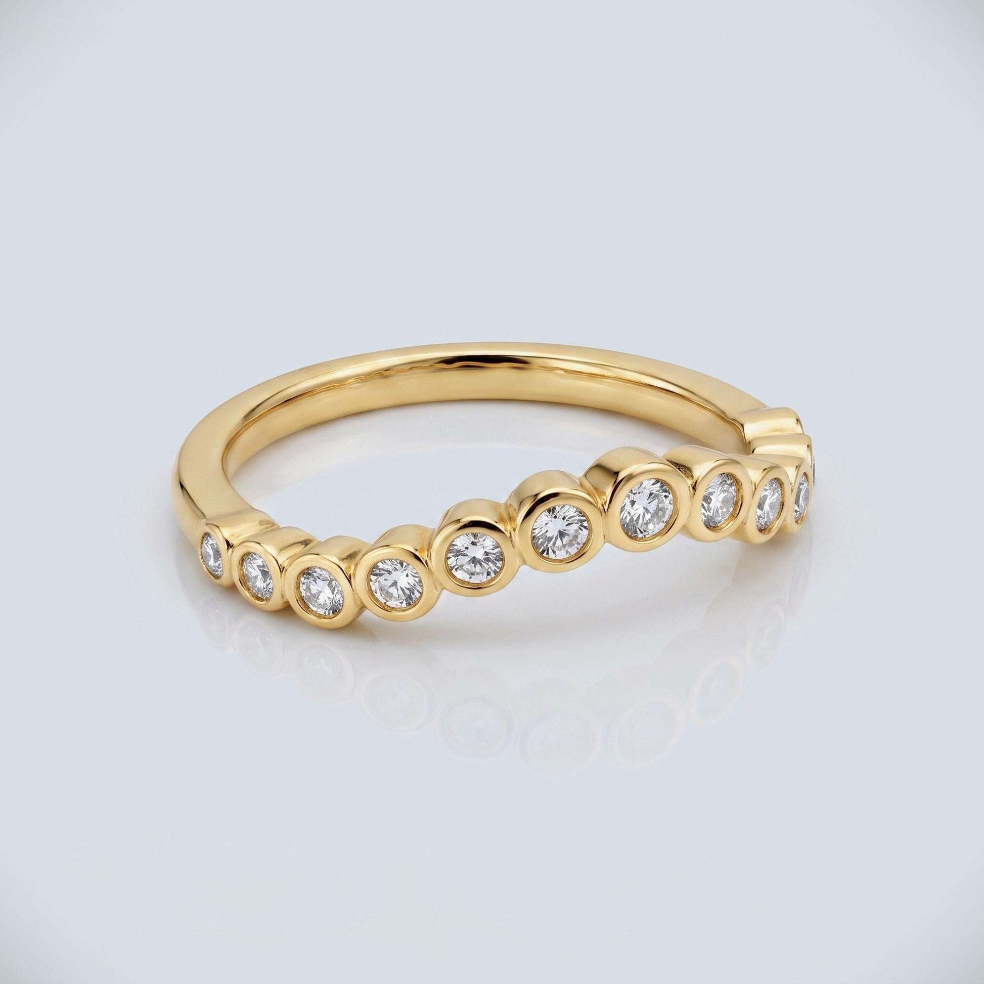 0.2 TCW Round Diamond Half Eternity DEF/VVS Lab Grown Wedding Band