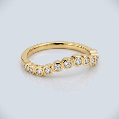 0.2 TCW Round Diamond Half Eternity DEF/VVS Lab Grown Wedding Band