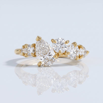 Marquise Swirl Solitaire Engagement Ring – 1 CT Lab Grown Diamond