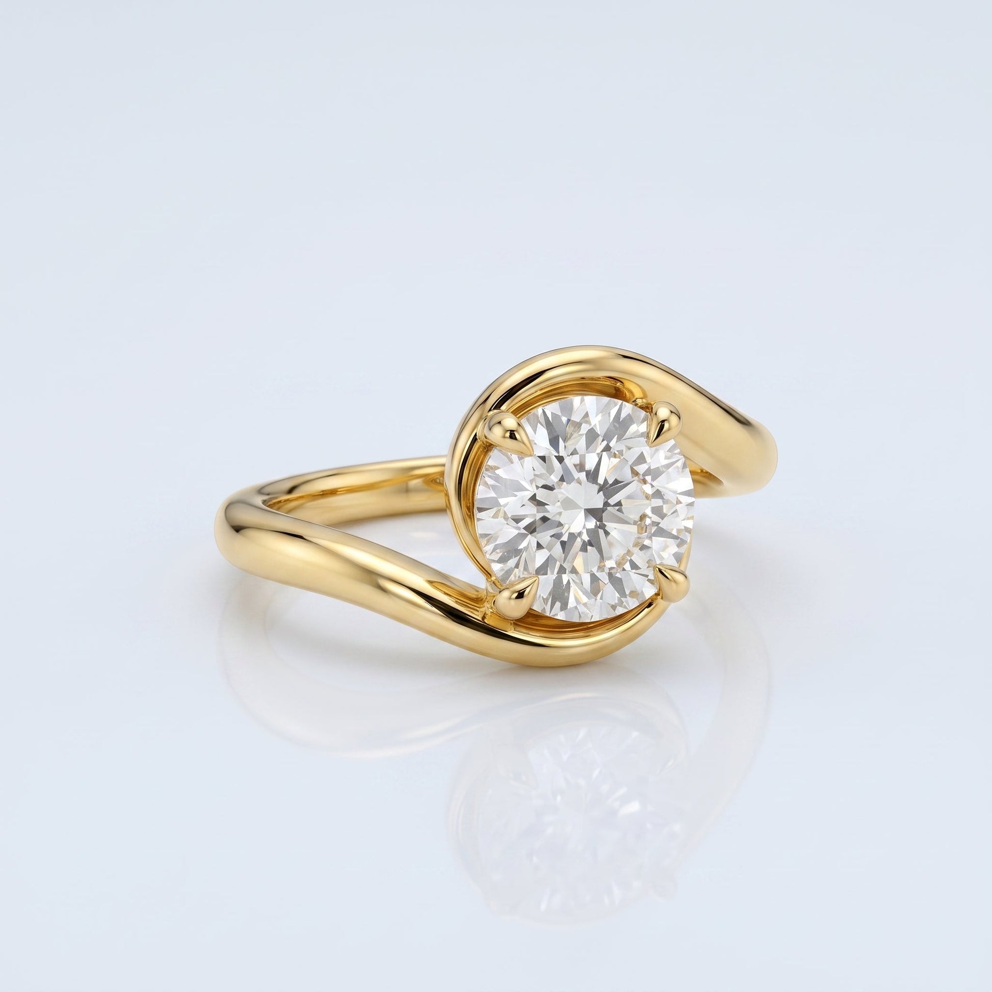 Marquise Swirl Solitaire Engagement Ring – 1 CT Lab Grown Diamond