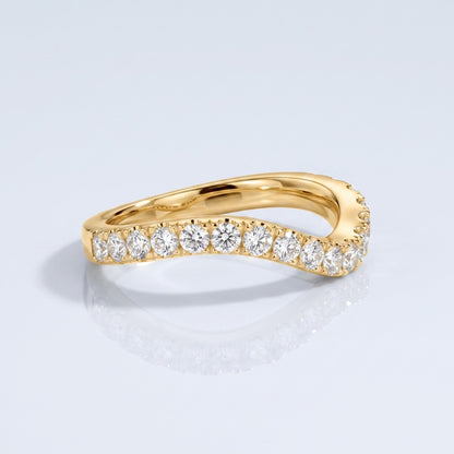 0.2 TCW Round Diamond Half Eternity DEF/VVS Lab Grown Wedding Band