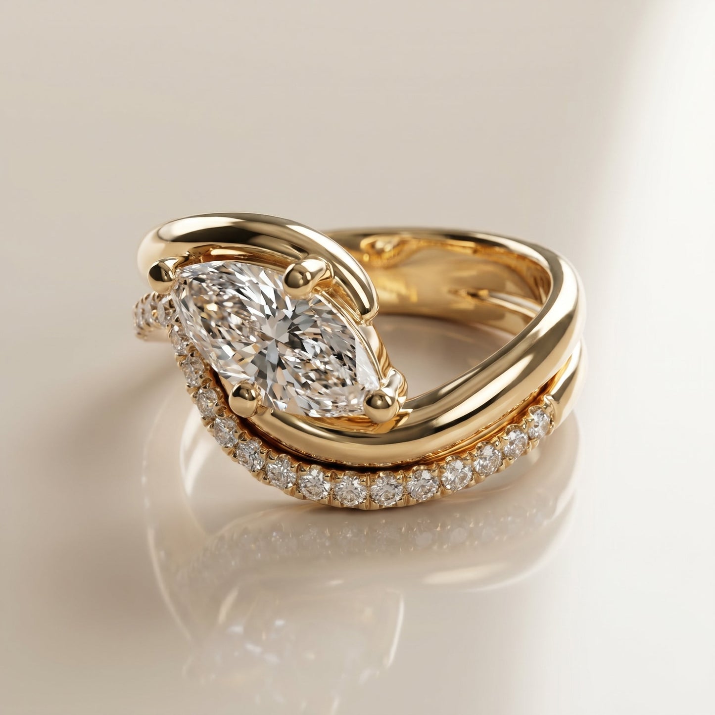 1.0 CT Round Solitaire Moissanite Diamond Bridal Ring Set