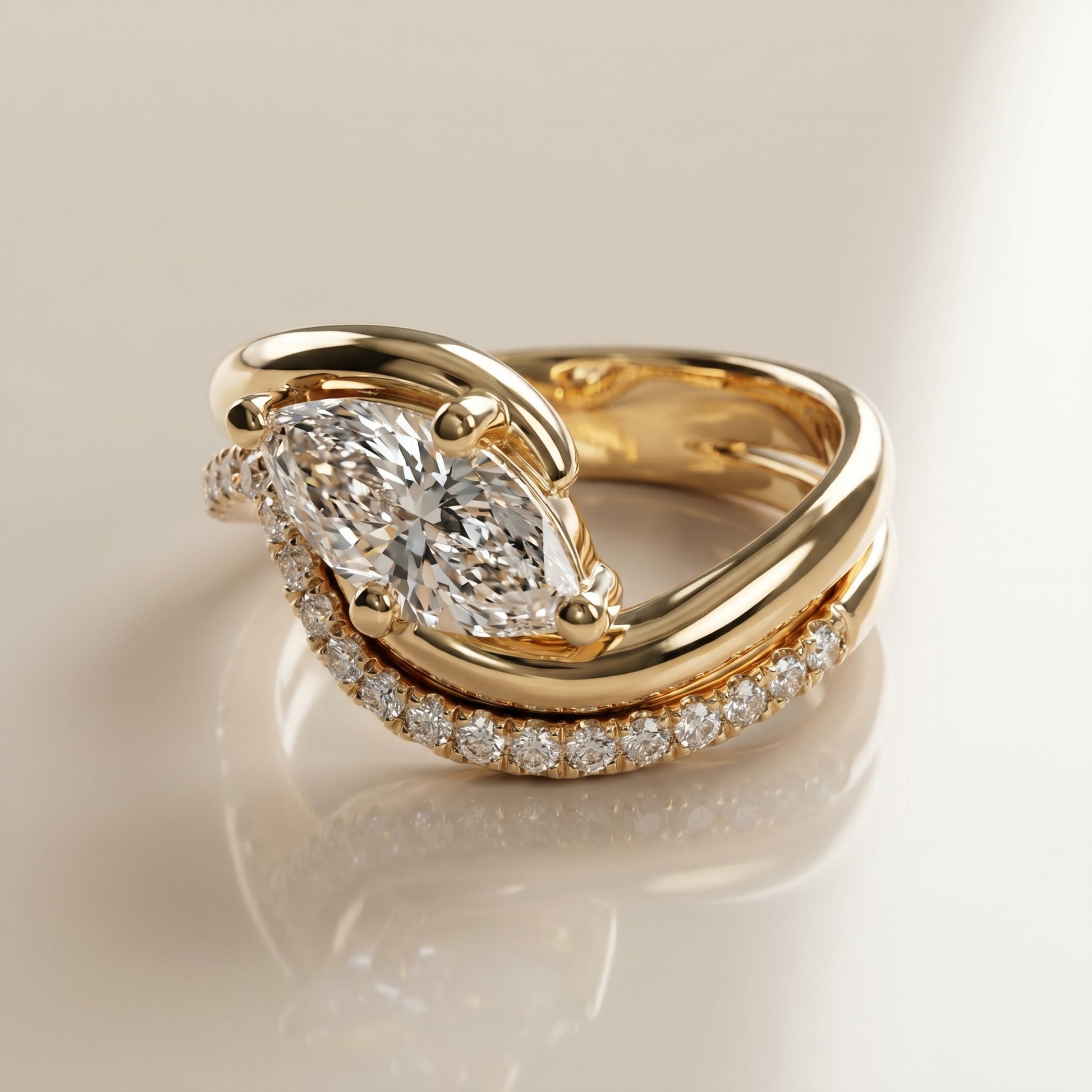 1.0 CT Round Solitaire Moissanite Diamond Bridal Ring Set