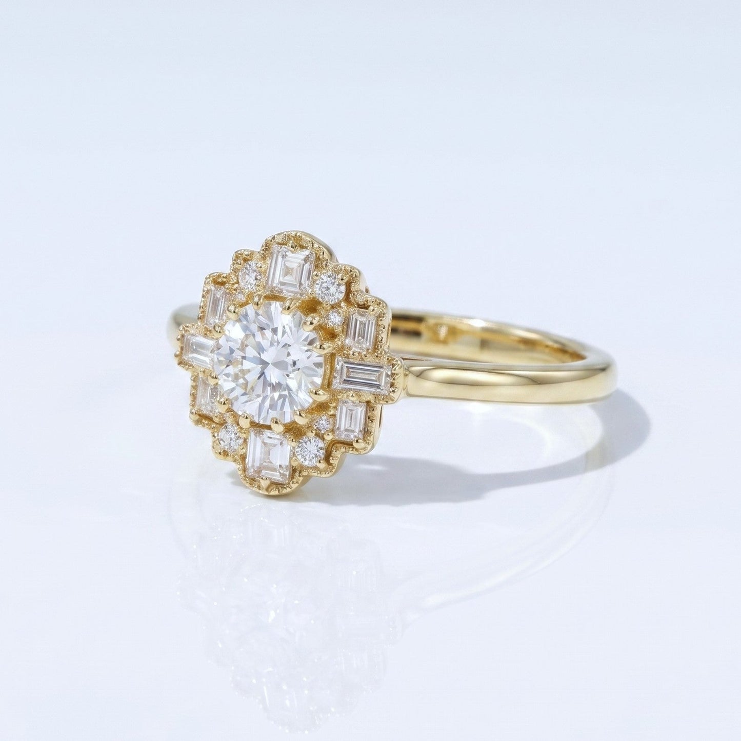 Marquise Swirl Solitaire Engagement Ring – 1 CT Lab Grown Diamond