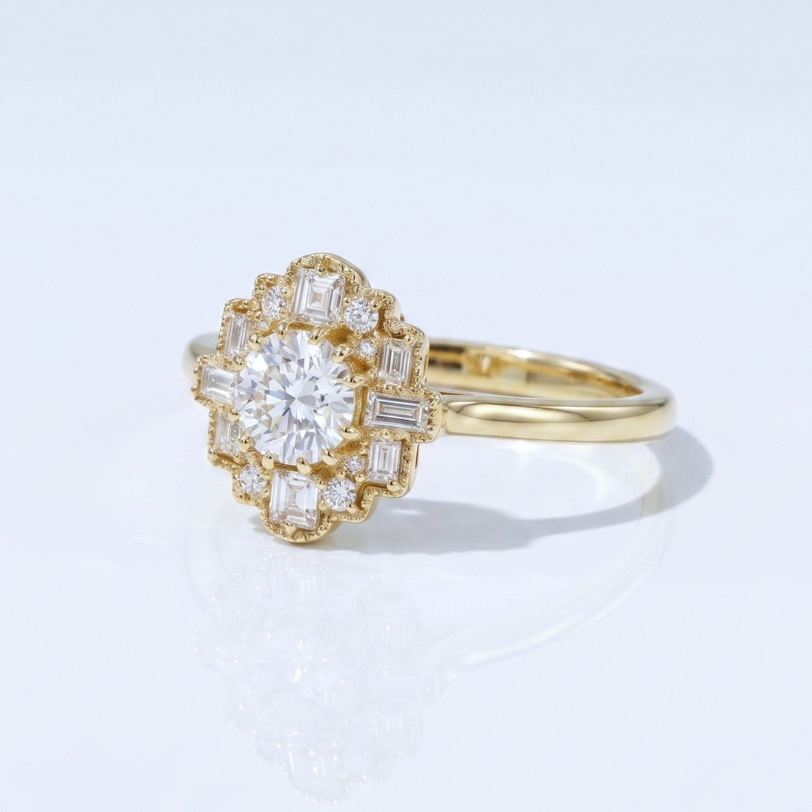 Marquise Swirl Solitaire Engagement Ring – 1 CT Lab Grown Diamond