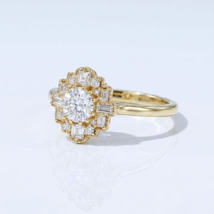 Marquise Swirl Solitaire Engagement Ring – 1 CT Lab Grown Diamond