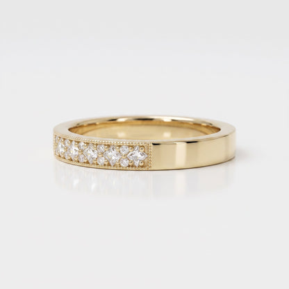 0.2 TCW Round Diamond Half Eternity DEF/VVS Lab Grown Wedding Band