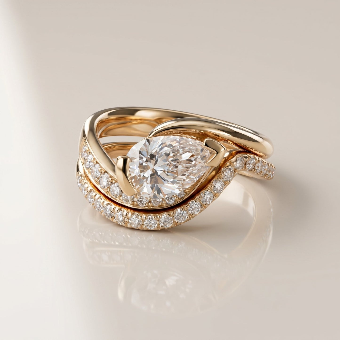 1.0 CT Round Solitaire Moissanite Diamond Bridal Ring Set