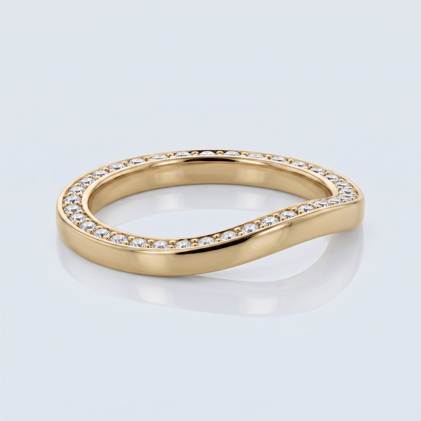 0.2 TCW Round Diamond Half Eternity DEF/VVS Lab Grown Wedding Band