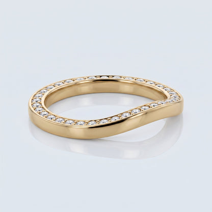 0.2 TCW Round Diamond Half Eternity DEF/VVS Lab Grown Wedding Band