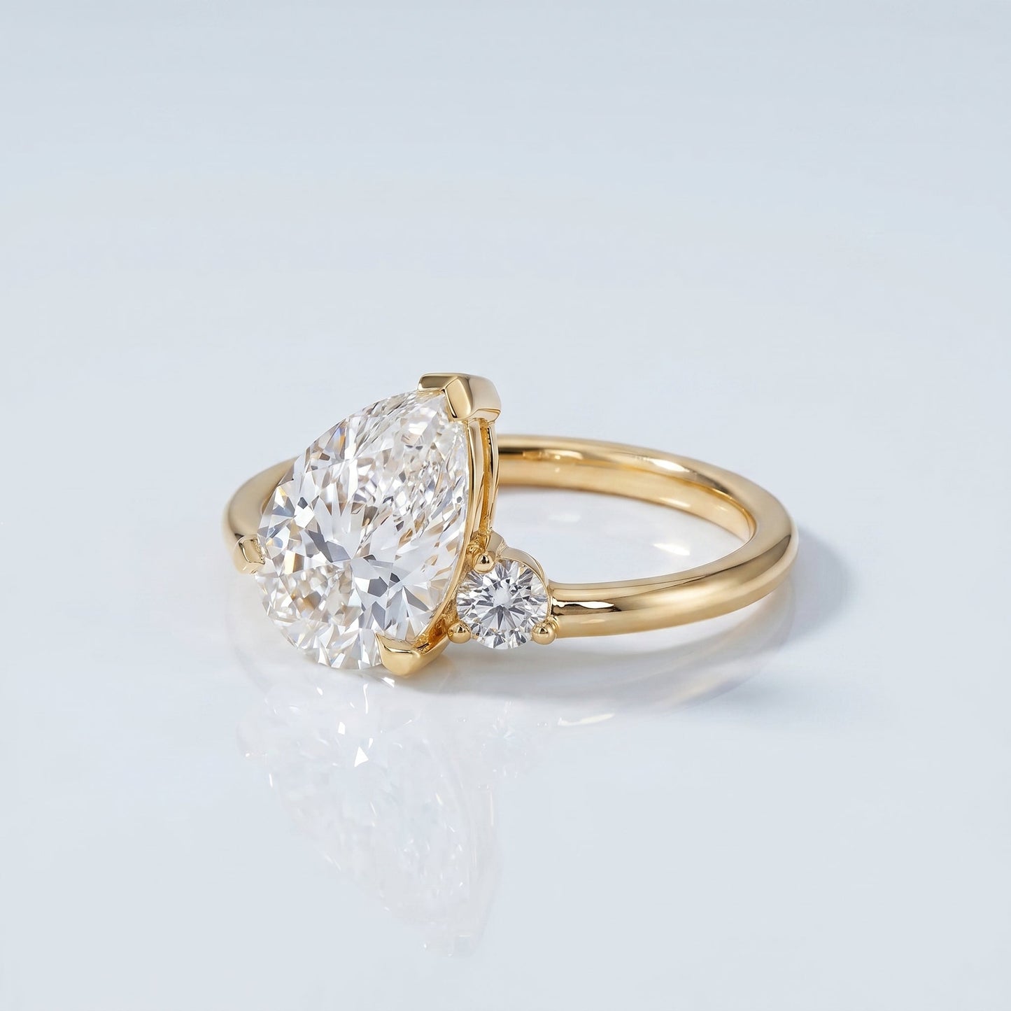 Marquise Swirl Solitaire Engagement Ring – 1 CT Lab Grown Diamond