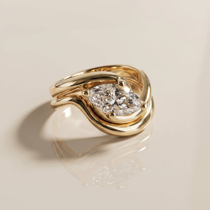1.0 CT Round Solitaire Moissanite Diamond Bridal Ring Set