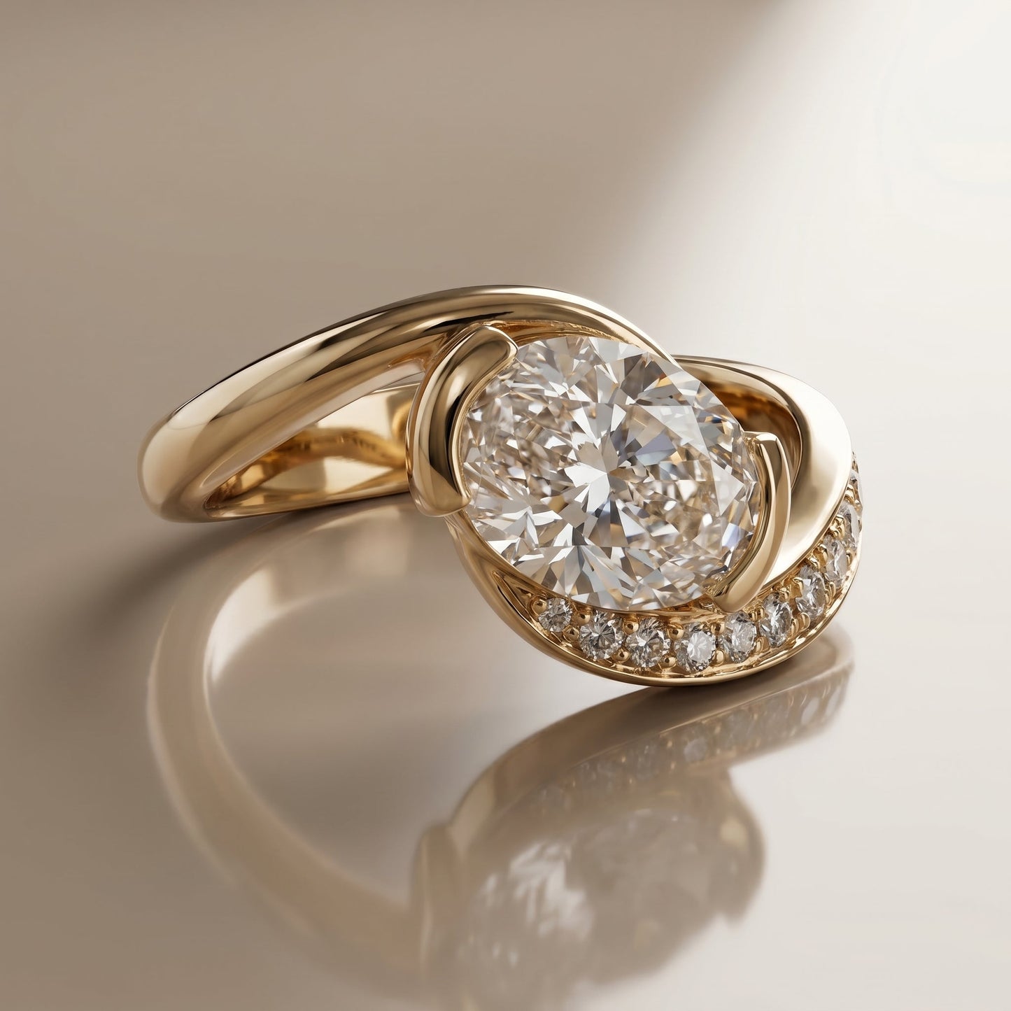 Oval Solitaire Engagement Ring – 2 CT Lab Grown Diamond