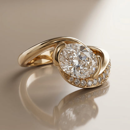 Oval Solitaire Engagement Ring – 2 CT Lab Grown Diamond