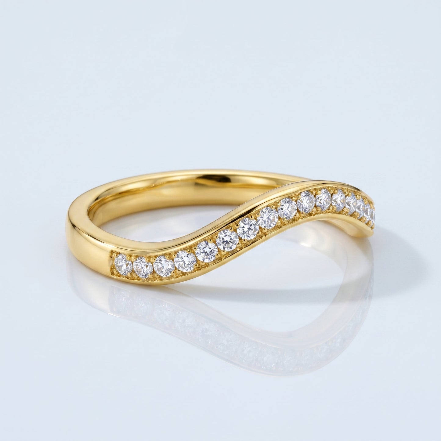 0.2 TCW Round Diamond Half Eternity DEF/VVS Lab Grown Wedding Band