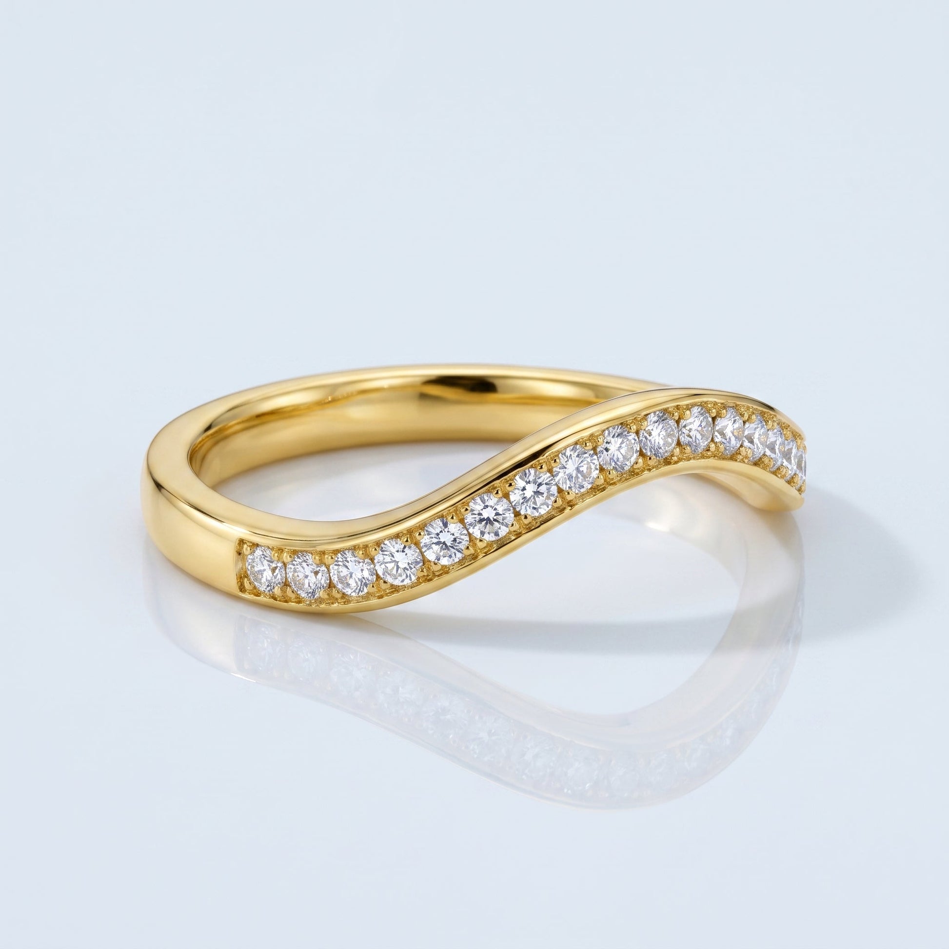 0.2 TCW Round Diamond Half Eternity DEF/VVS Lab Grown Wedding Band