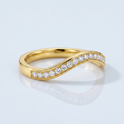 0.2 TCW Round Diamond Half Eternity DEF/VVS Lab Grown Wedding Band