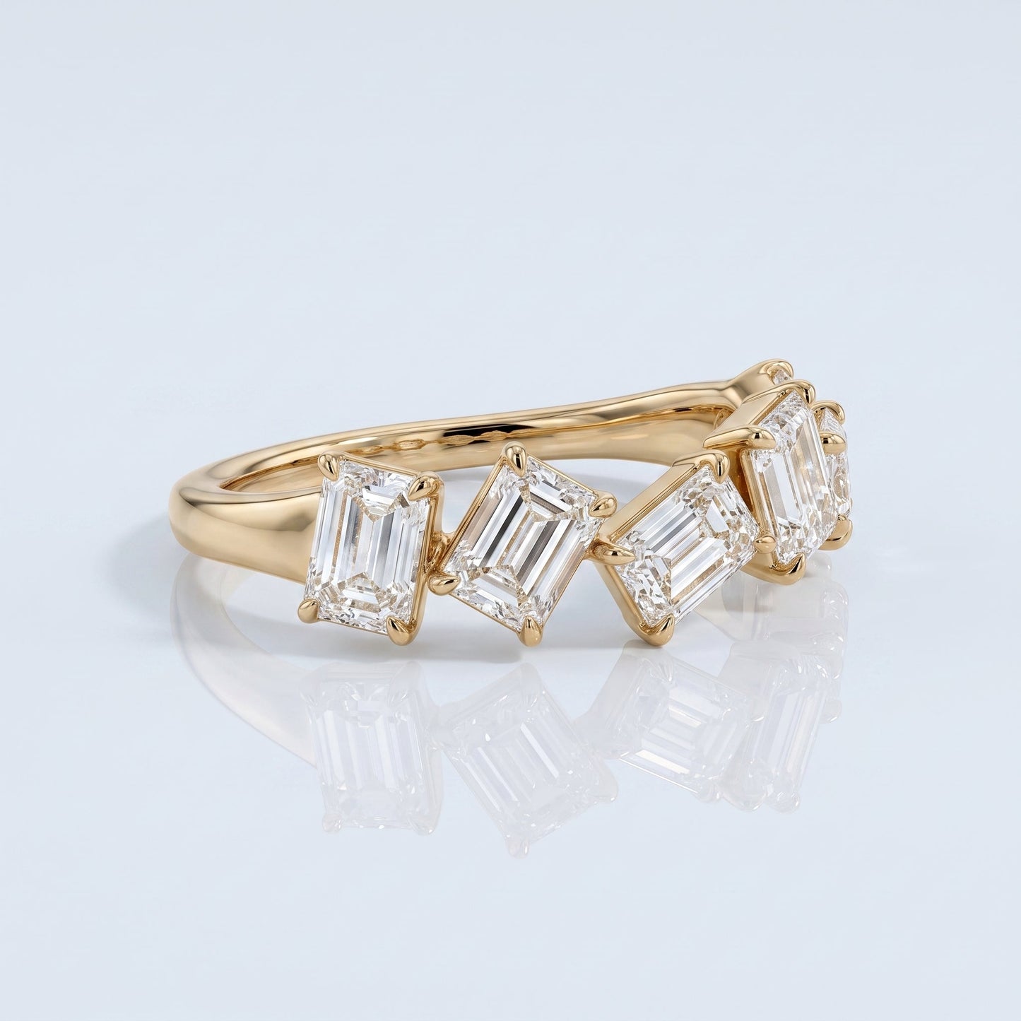 0.2 TCW Round Diamond Half Eternity DEF/VVS Lab Grown Wedding Band
