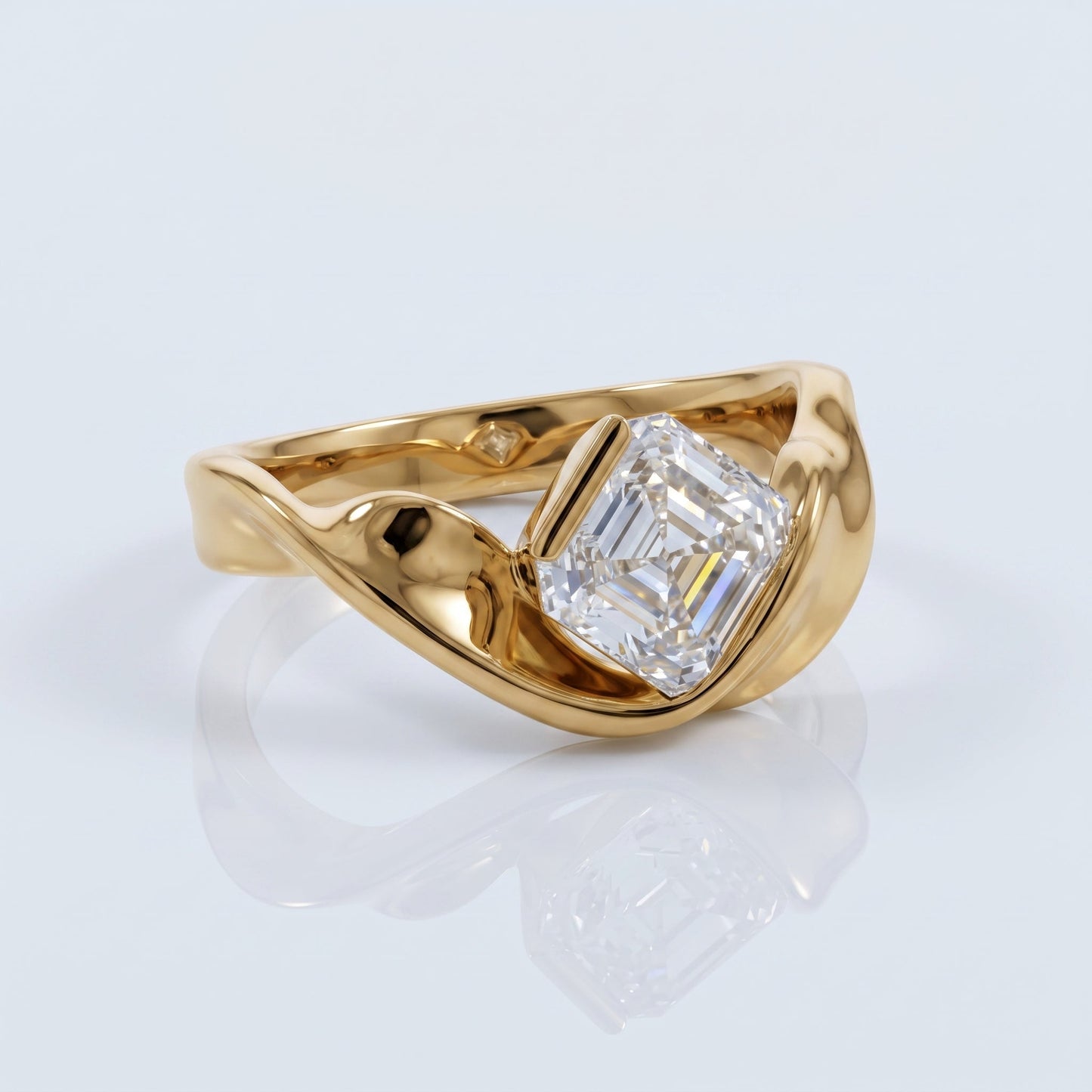 Marquise Swirl Solitaire Engagement Ring – 1 CT Lab Grown Diamond