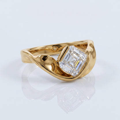 Marquise Swirl Solitaire Engagement Ring – 1 CT Lab Grown Diamond