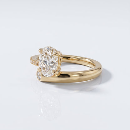 Marquise Swirl Solitaire Engagement Ring – 1 CT Lab Grown Diamond