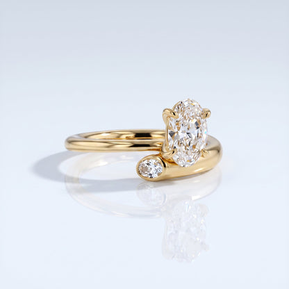 Marquise Swirl Solitaire Engagement Ring – 1 CT Lab Grown Diamond