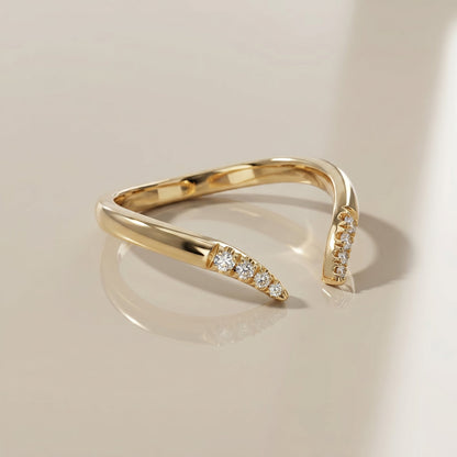 0.13 TCW Round Twisted DEF/VVS Lab Grown Diamond Wedding Band