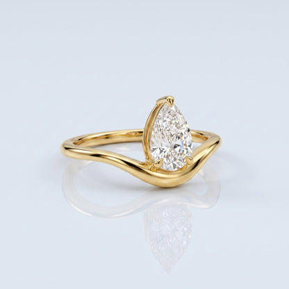 Marquise Swirl Solitaire Engagement Ring – 1 CT Lab Grown Diamond