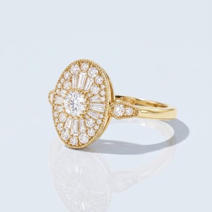 Marquise Swirl Solitaire Engagement Ring – 1 CT Lab Grown Diamond