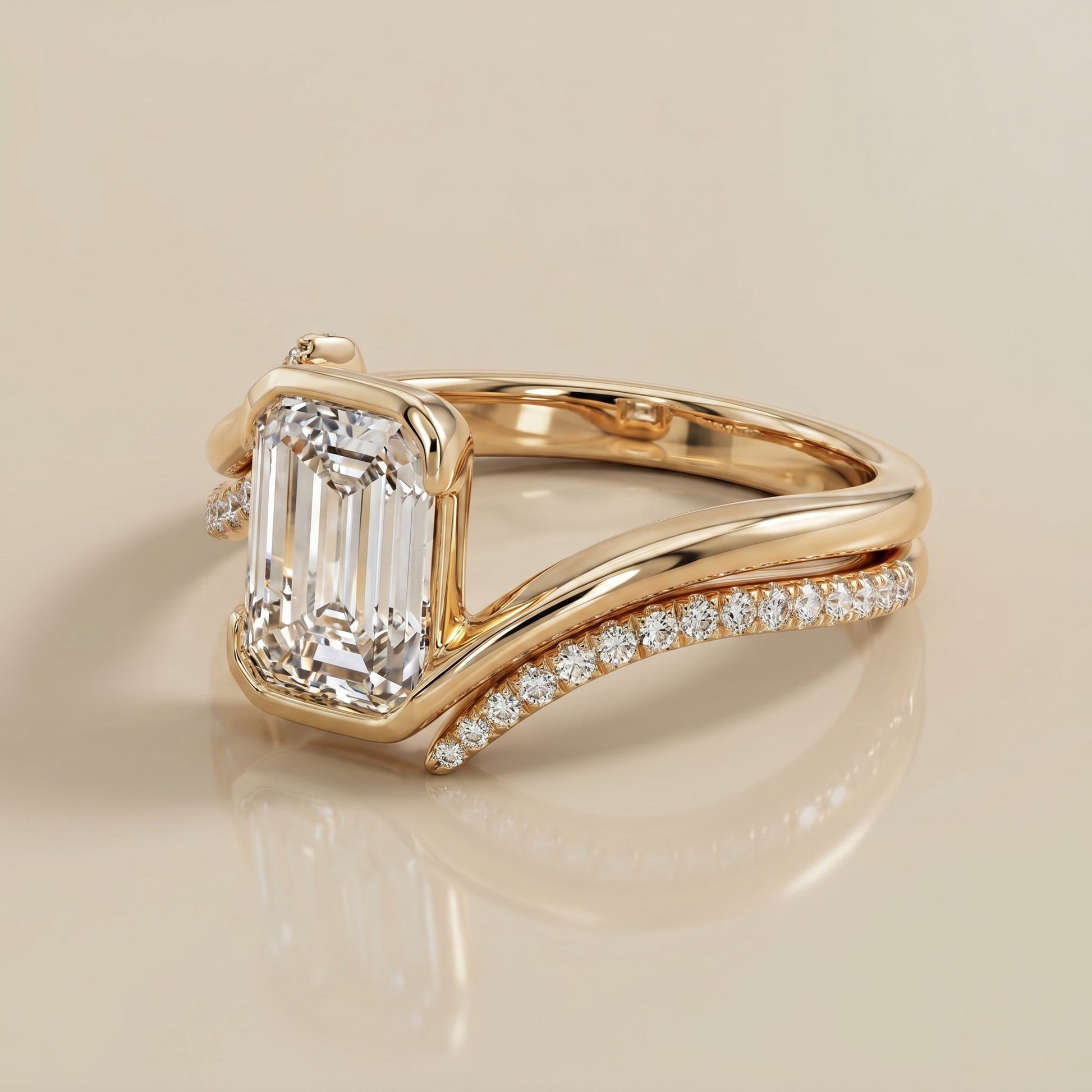 1.0 CT Round Solitaire Moissanite Diamond Bridal Ring Set