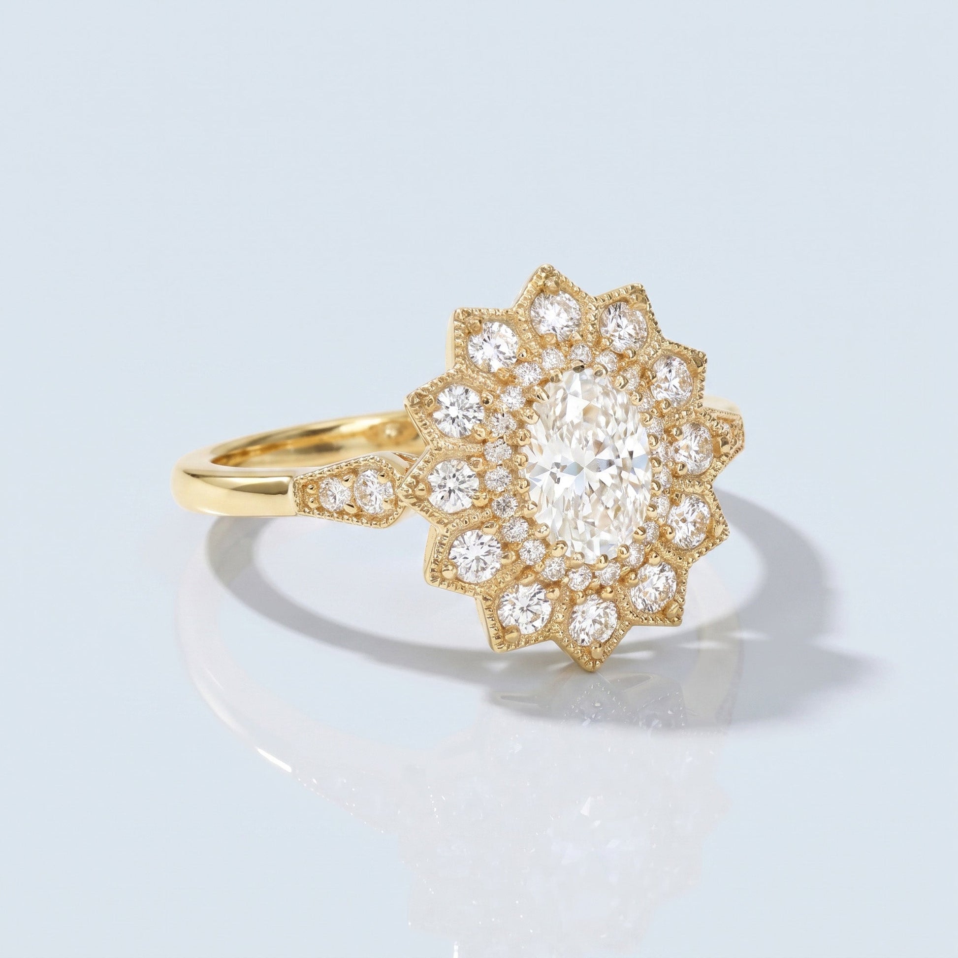 Marquise Swirl Solitaire Engagement Ring – 1 CT Lab Grown Diamond