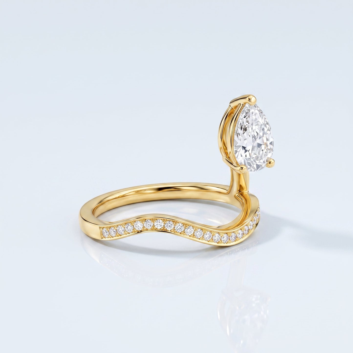 Marquise Swirl Solitaire Engagement Ring – 1 CT Lab Grown Diamond