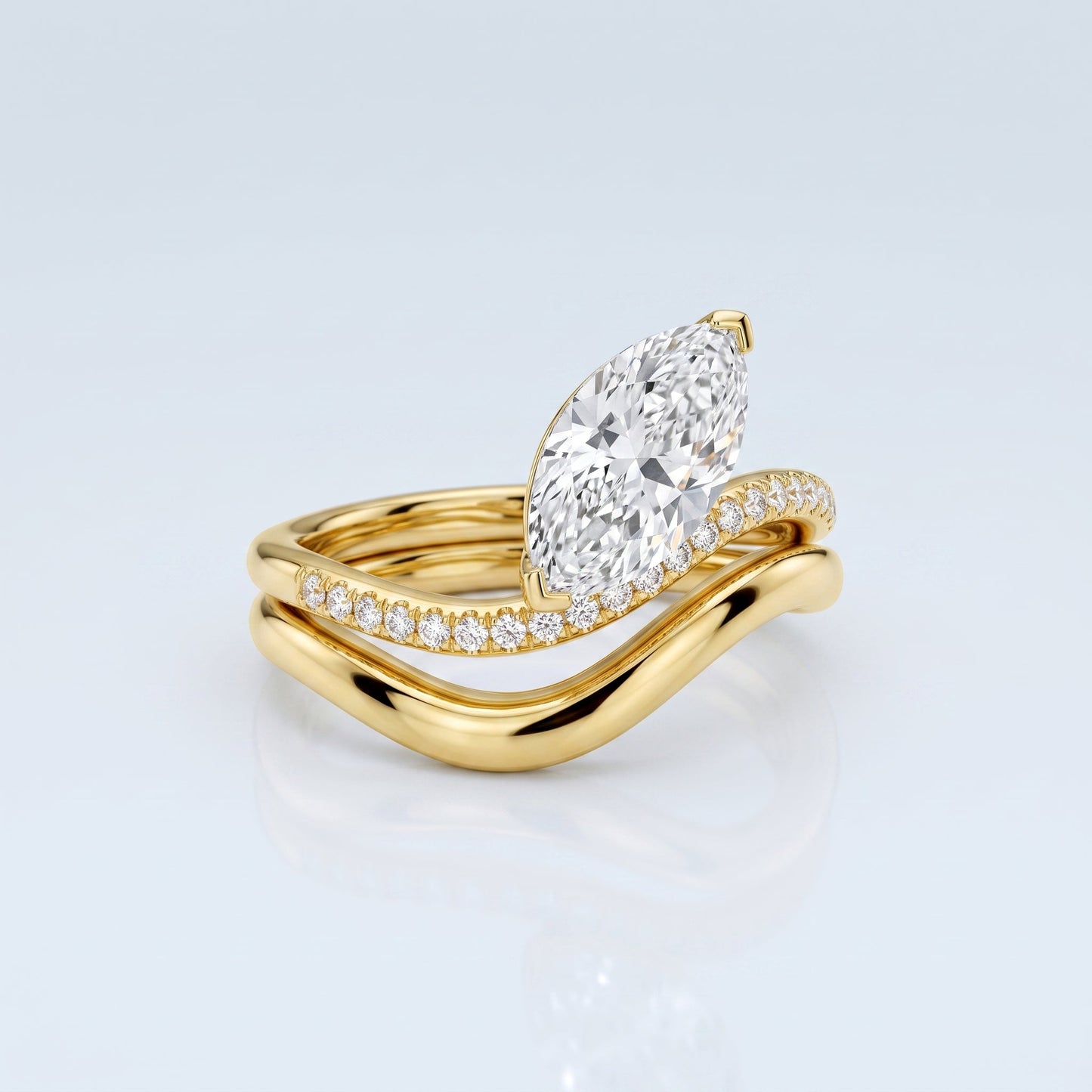 Marquise Swirl Solitaire Engagement Ring – 1 CT Lab Grown Diamond