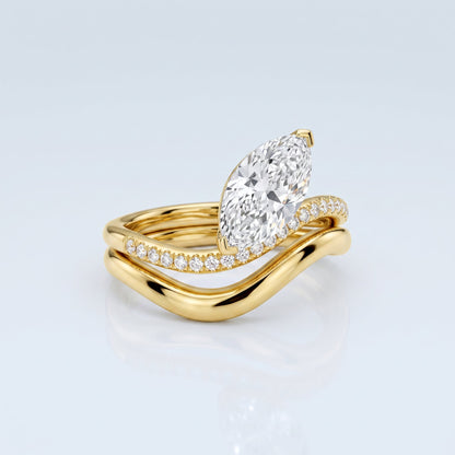 Marquise Swirl Solitaire Engagement Ring – 1 CT Lab Grown Diamond
