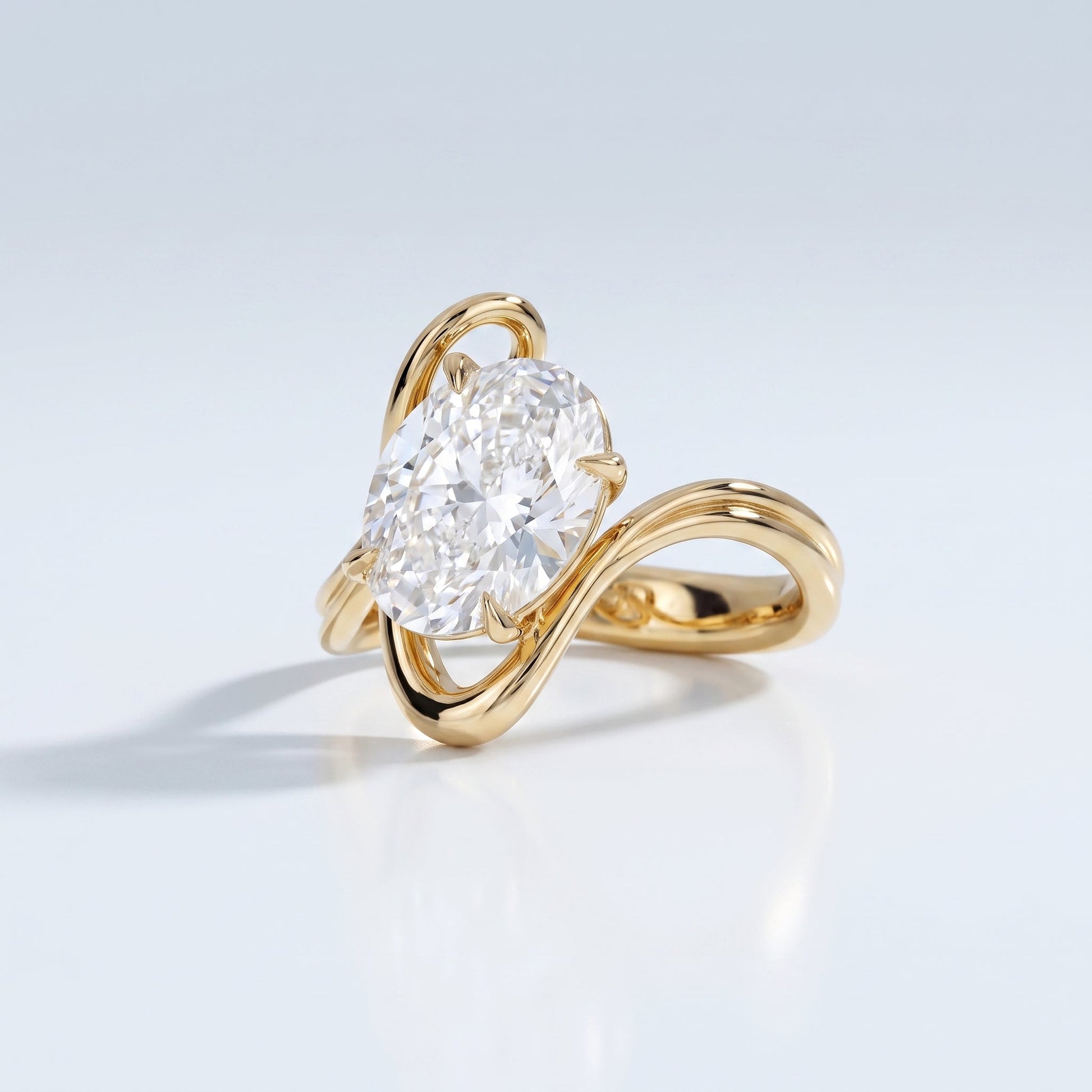 Marquise Swirl Solitaire Engagement Ring – 1 CT Lab Grown Diamond