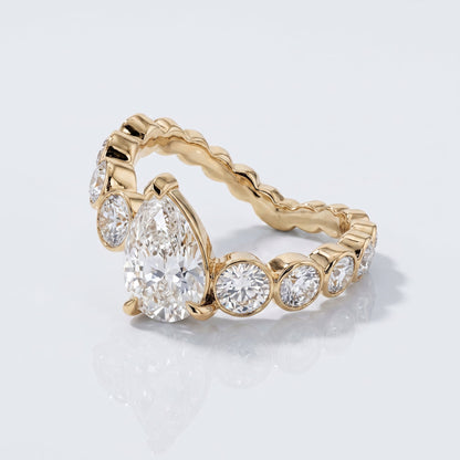 Marquise Swirl Solitaire Engagement Ring – 1 CT Lab Grown Diamond