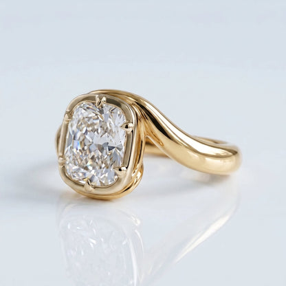 Marquise Swirl Solitaire Engagement Ring – 1 CT Lab Grown Diamond